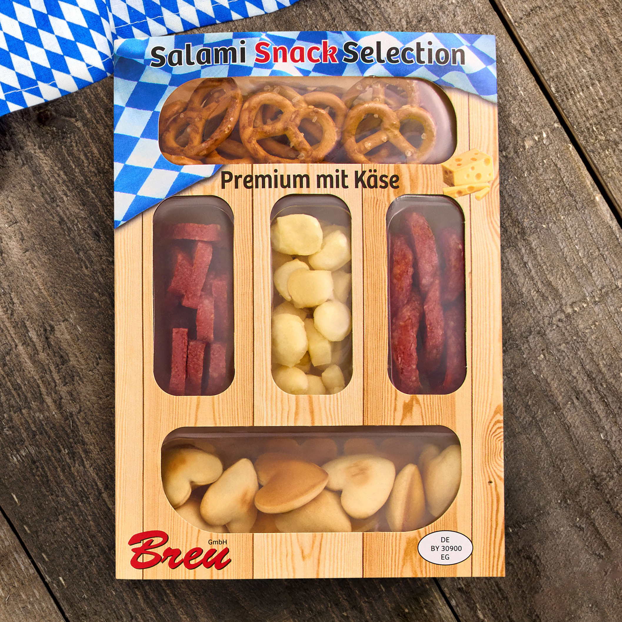 Salami Snack Selection Premium Set mit Olive und Käse 160 g