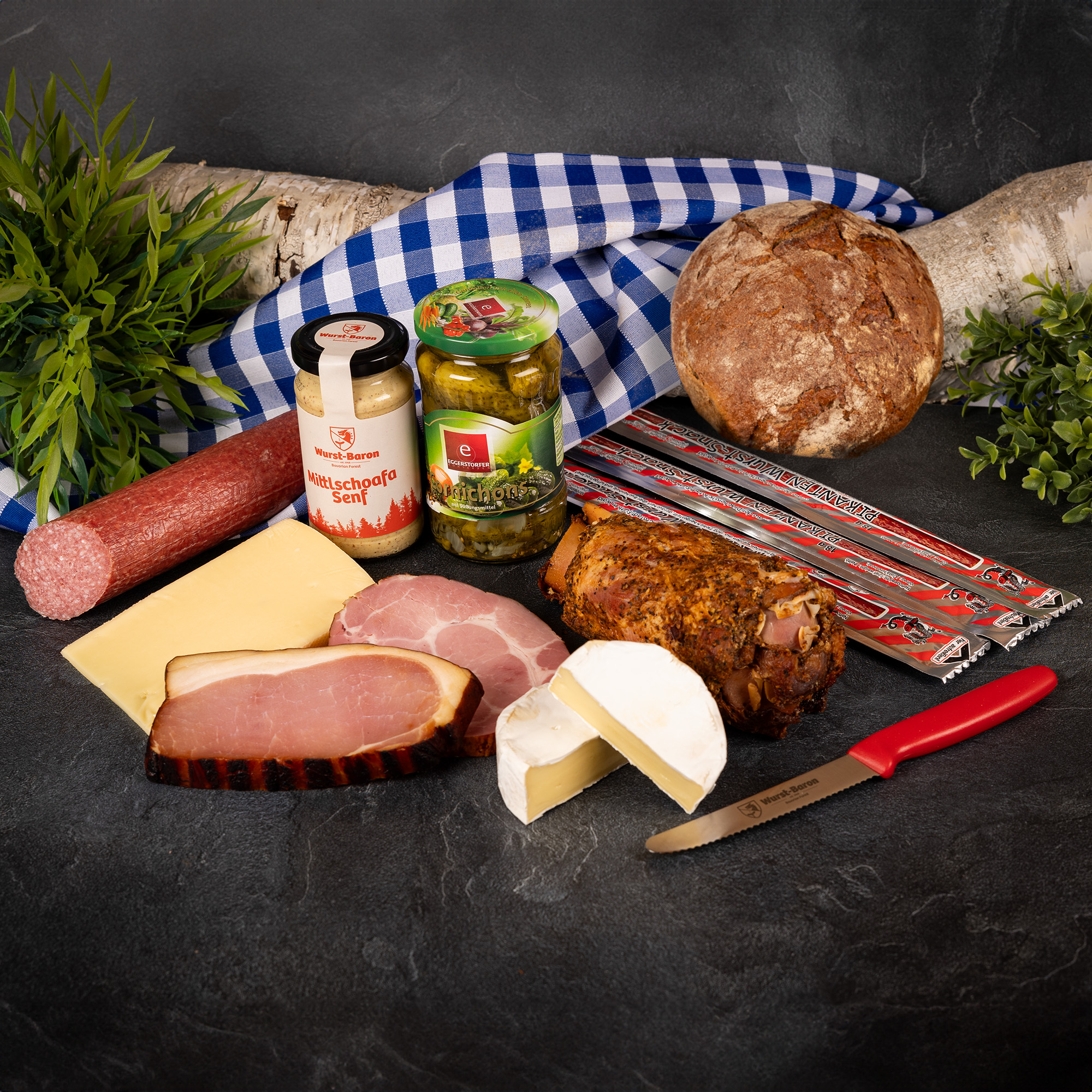 Brotzeit-Set - Bayerische Wurstauswahl, Geschenkset mit Vielfältigen Fleischspezialitäten, Ideal für Feiern und als Snack